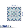 Bajoplato azulejos turquesa y gris