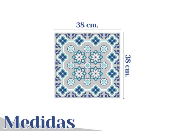 Bajoplato azulejos turquesa y gris