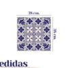 Bajoplato azulejos flores y pájaros