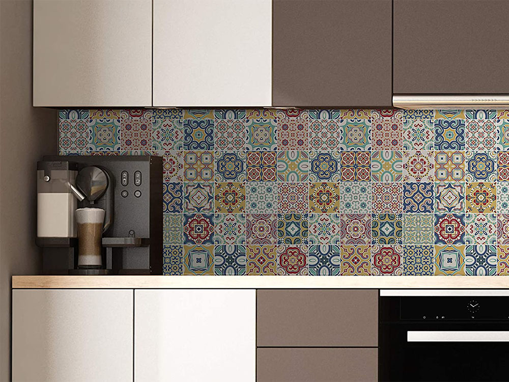 Panel decorativo pared azulejos cocina de colores