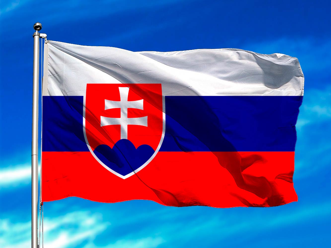 AZ FLAG Bandera de Mesa de Eslovaquia 21x14cm BANDERINA de DESPACHO ESLOVACA 14 x 21 cm 