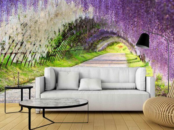 Papel Pintado Flores Moradas