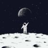 Fondo Fotográfico Astronauta en La Luna Diseño