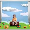 Fondo Fotográfico Infantil 3D Prado Nubes