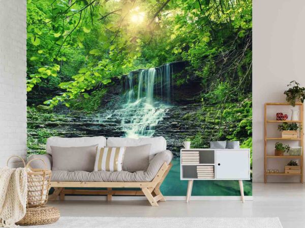 vinilos zen para baños imagen de cascada - Murales de pared