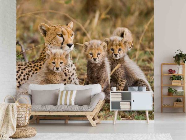 Fotomural Familia de Guepardos en la Selva