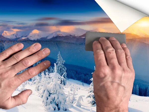 fotomural-paisaje-nevado-manos