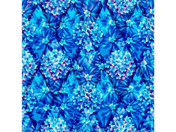 Papel Pintado Moderno Floral Azul