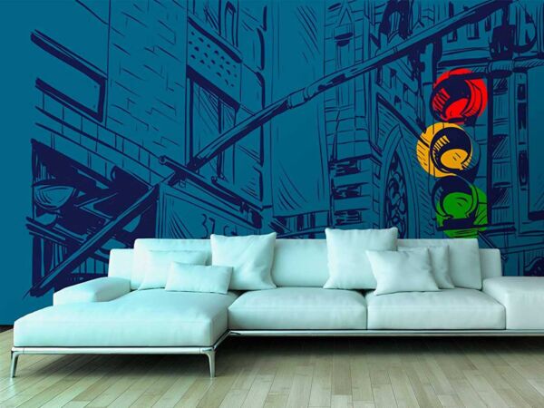 Papel Pintado Cómic Semáforo