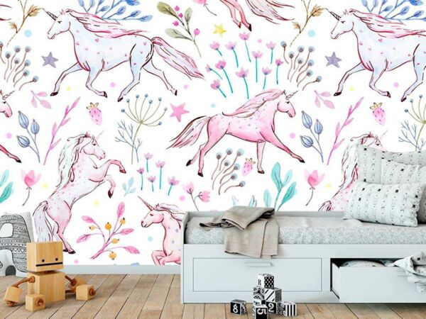 Papel Pintado Unicornios