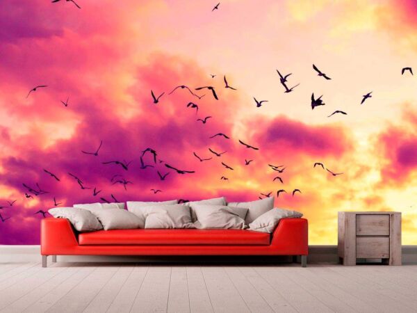 Papel Pintado Vuelo Atardecer