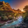 Fotomural Vinilo Atardecer en Zion