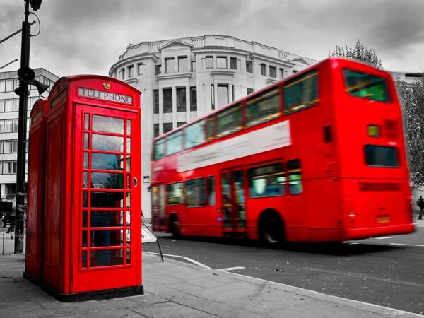 fotomural vinilo cabinas y autobuses londres diseno