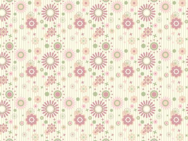 Fotomural Vinilo Vintage Flores Rosas Diseño