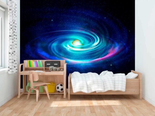 Fotomural Vinilos Galaxia Espiral Azul