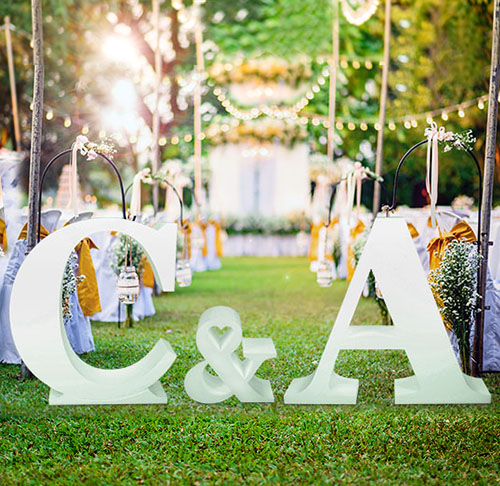 Letras de corcho para bodas