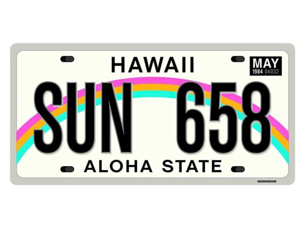 Matrícula Decorativa Hawaii Sun Aloha State Diseño