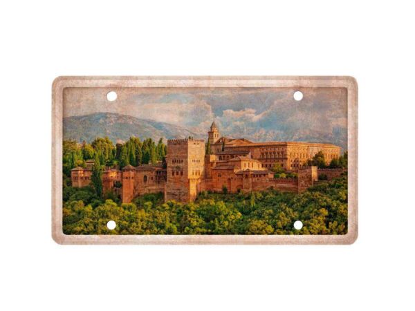 Matrícula Decorativa Paisaje Alhambra Granada Diseño