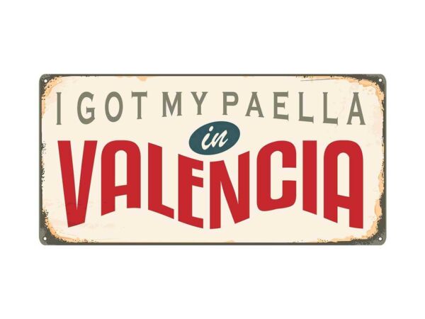 Matrícula Decorativa Vintage Paella Valencia Diseño