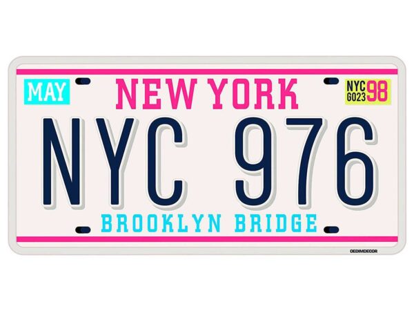 Matrícula Decorativa New York Brooklyn Bridge Diseño