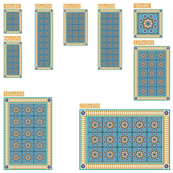 Alfombra vinílica azulejos árabes medidas