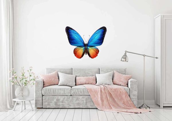 Vinilo Decorativo Mariposa Azul y Naranja