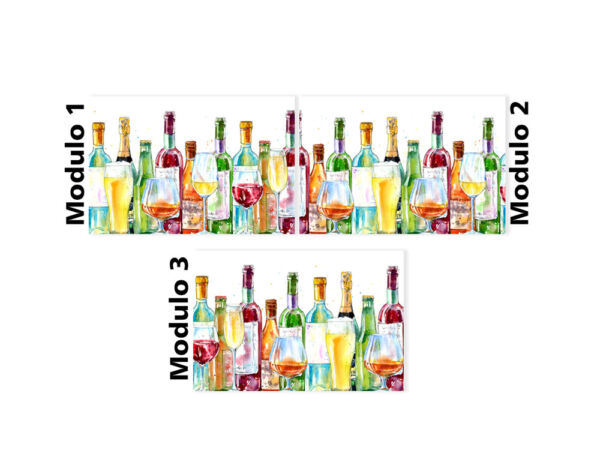 Paneles decorativos botellas de colores