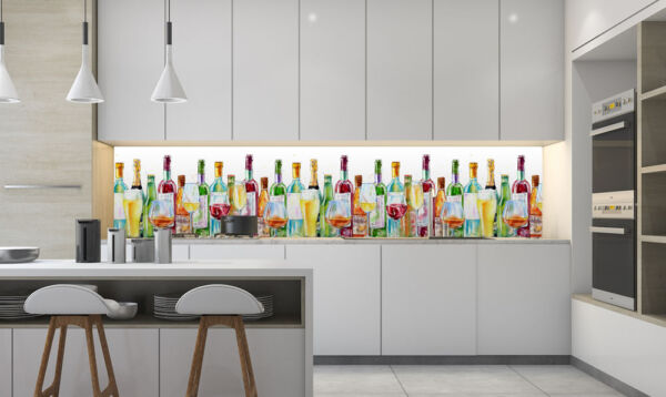 Panel decorativo botellas de colores