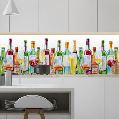 Panel decorativo botellas de colores