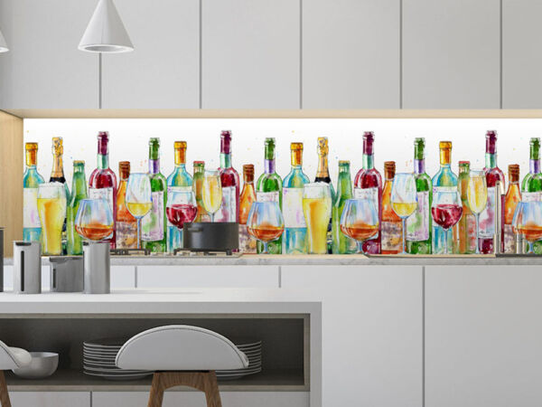 Panel decorativo botellas de colores