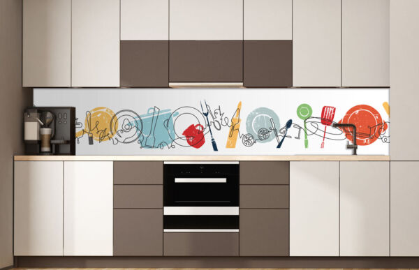 Panel decorativo pared dibujos cocina