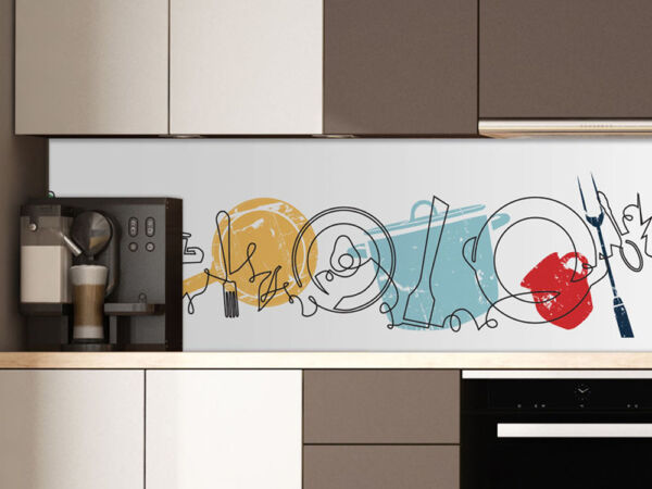 Panel decorativo pared dibujos cocina