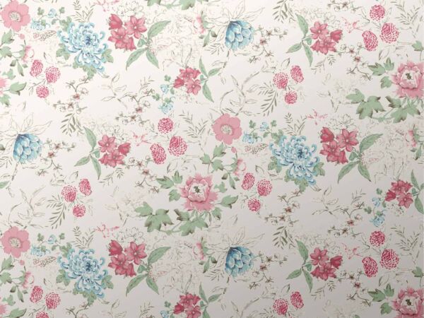 Papel Pintado Arte Motivo Floral Rosa Diseño