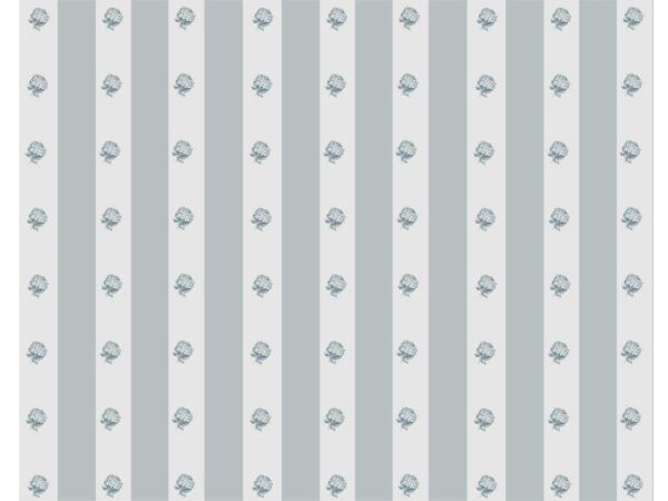 Papel Pintado Franjas Flores Gris Diseño