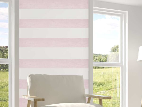 Cenefas Verticales Papel Pintado Franjas Horizontales Blanco Rosa