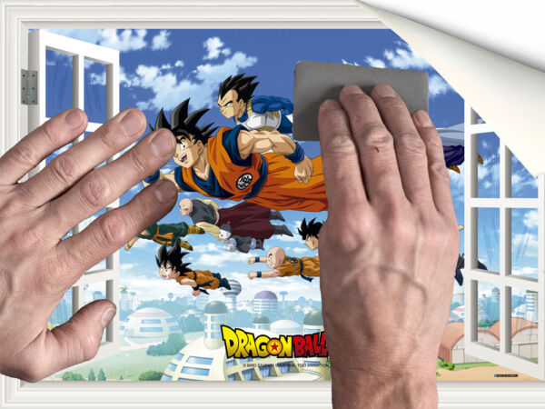 Vinilo pared efecto ventana Dragon Ball colocación