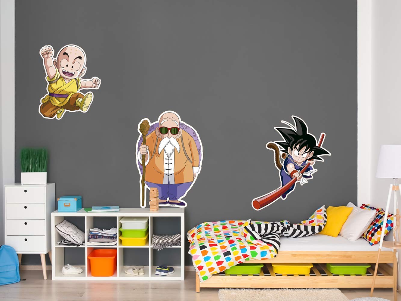 Pegatina de pared Dragon Ball Roshi, Goku y Krilin