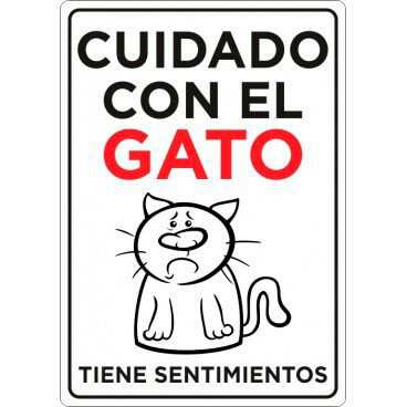 Señaletica Cuidado con el gato