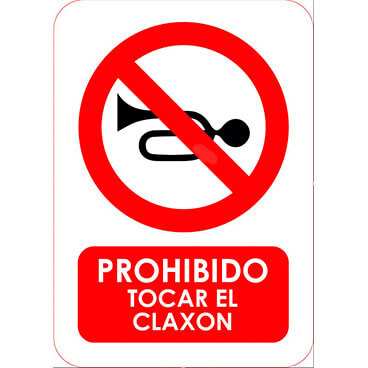 Señal Prohibido Tocar el Claxon