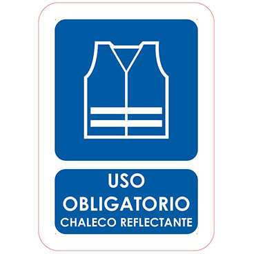 señal uso obligatorio chaleco reflectante