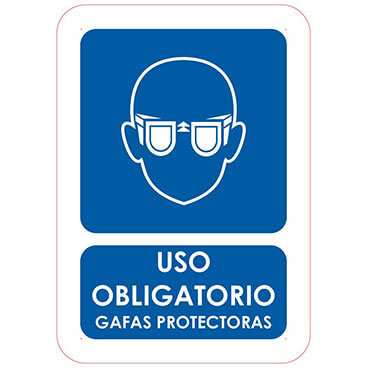 uso obligatorio gafas protectoras
