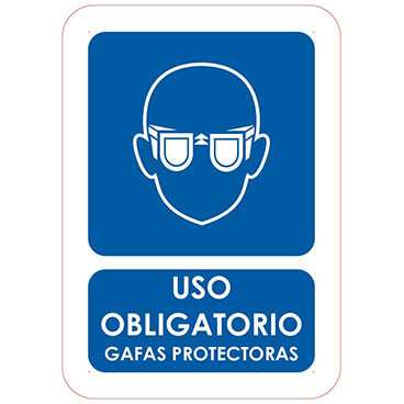 uso obligatorio gafas protectoras