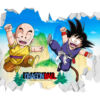 Vinilo de Pared Efecto Hueco 3D Dragon Ball Classic Krilin y Goku frontal