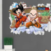 Vinilo de Pared Efecto Hueco 3D Dragon Ball Classic Krilin y Goku Lucha