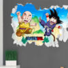 Vinilo de Pared Efecto Hueco 3D Dragon Ball Classic Krilin y Goku