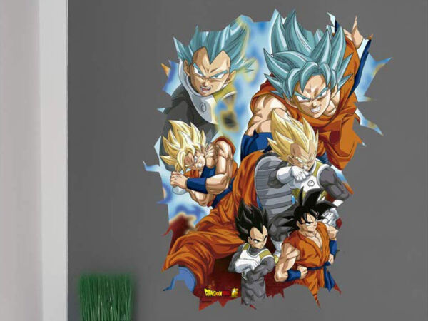 Vinilo de Pared Efecto Hueco 3D Dragon Ball Super Super Saiyan Blue