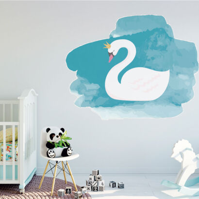 Vinilo Decorativo Infantil Cisne Acuarela