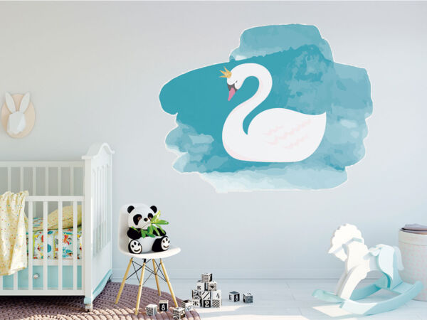 Vinilo Decorativo Infantil Cisne Acuarela