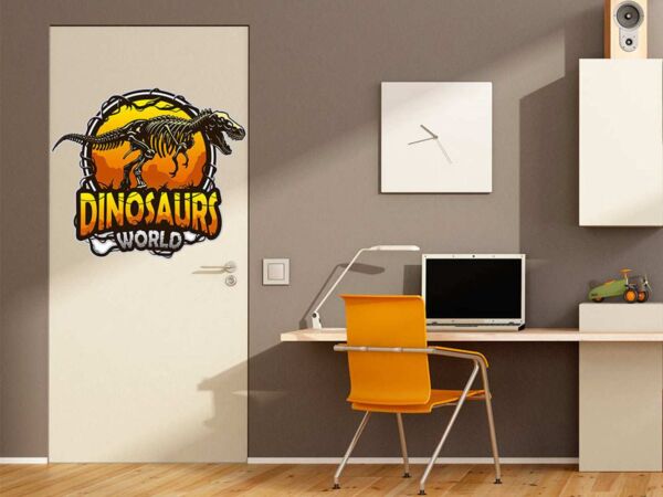 Vinilo Decorativo Puerta Dinosaurs World