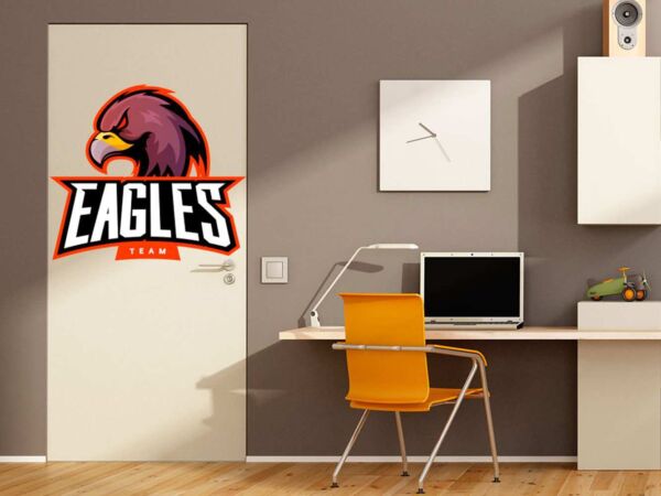 Vinilo Decorativo Puerta Eagles Team